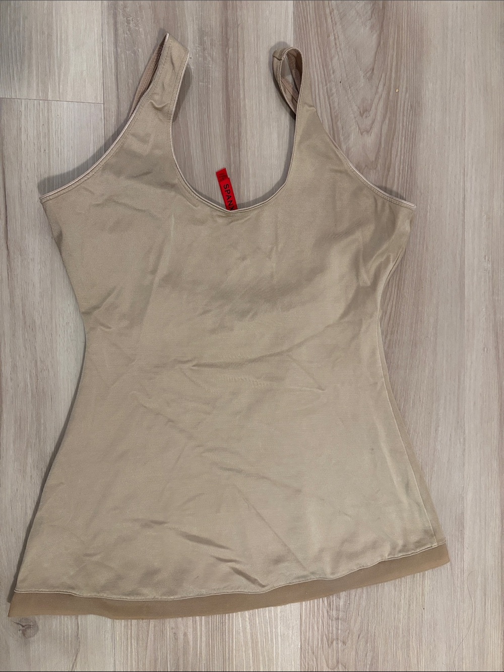 Spanx cami tank top open bust slimming control stretch shapewear size L